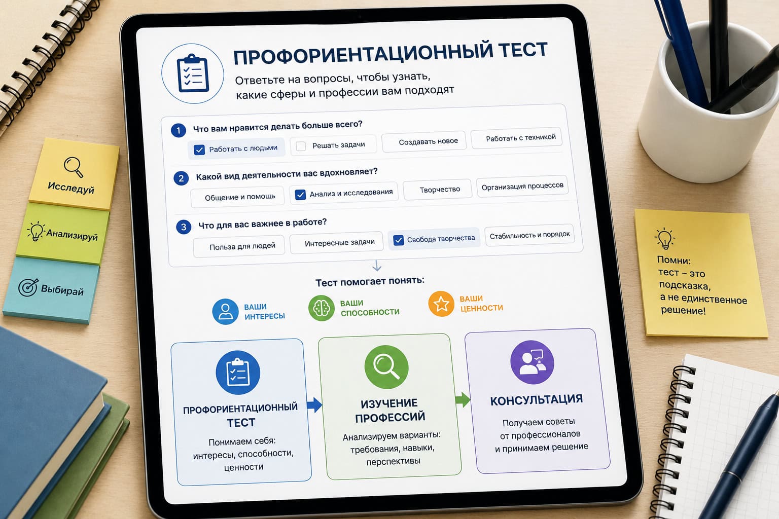 Профориентационные тесты при выборе профессии