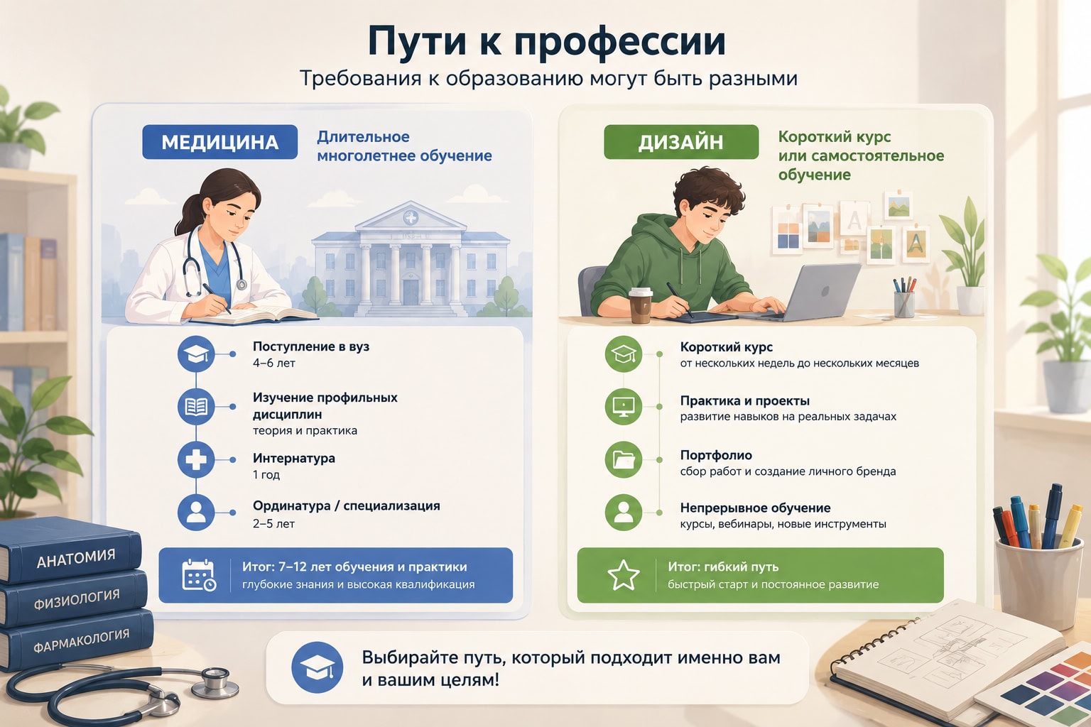 Разные пути к профессии